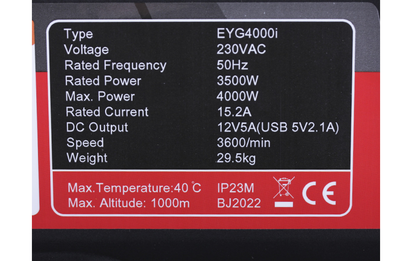 Генератор инверторный открытый бензин EYG4000i 3.5/4.0 KW