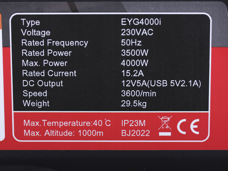 Генератор инверторный открытый бензин EYG4000i 3.5/4.0 KW TT AGRO MOTO