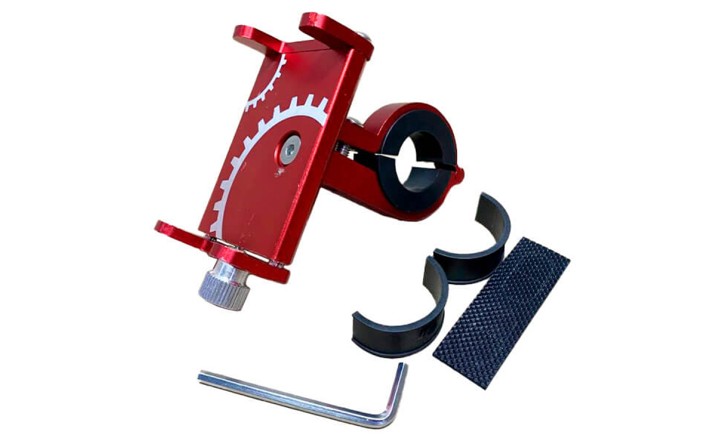 Держатель телефона TΛTΛ HFCM-08, крепление на руль, алюминий, красный УЦЕНКА