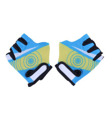 Мотоперчатки (короткие) ZS01 TΛTΛ (желтый с голубым, детские, size M)