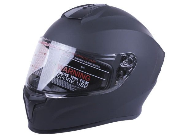 Шлем для мотоцикла, скутера MD-813 VIRTUE интеграл, черный матовый с прозрачным стеклом, size S
