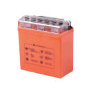 Аккумулятор гелевый OUTDO 5АH-YTX12N5-3B на мопед Active, оранжевый, 119*60*129 мм, С ДИСПЛЕЕМ