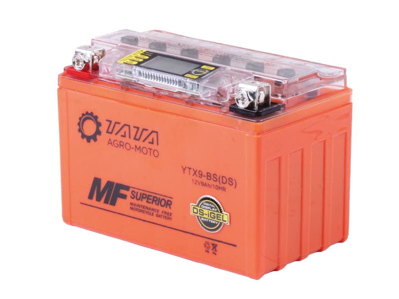 Аккумулятор гелевый TT AGRO MOTO 9АH-YTX9-BS, 150х87х107 мм, оранжевый, с дисплеем