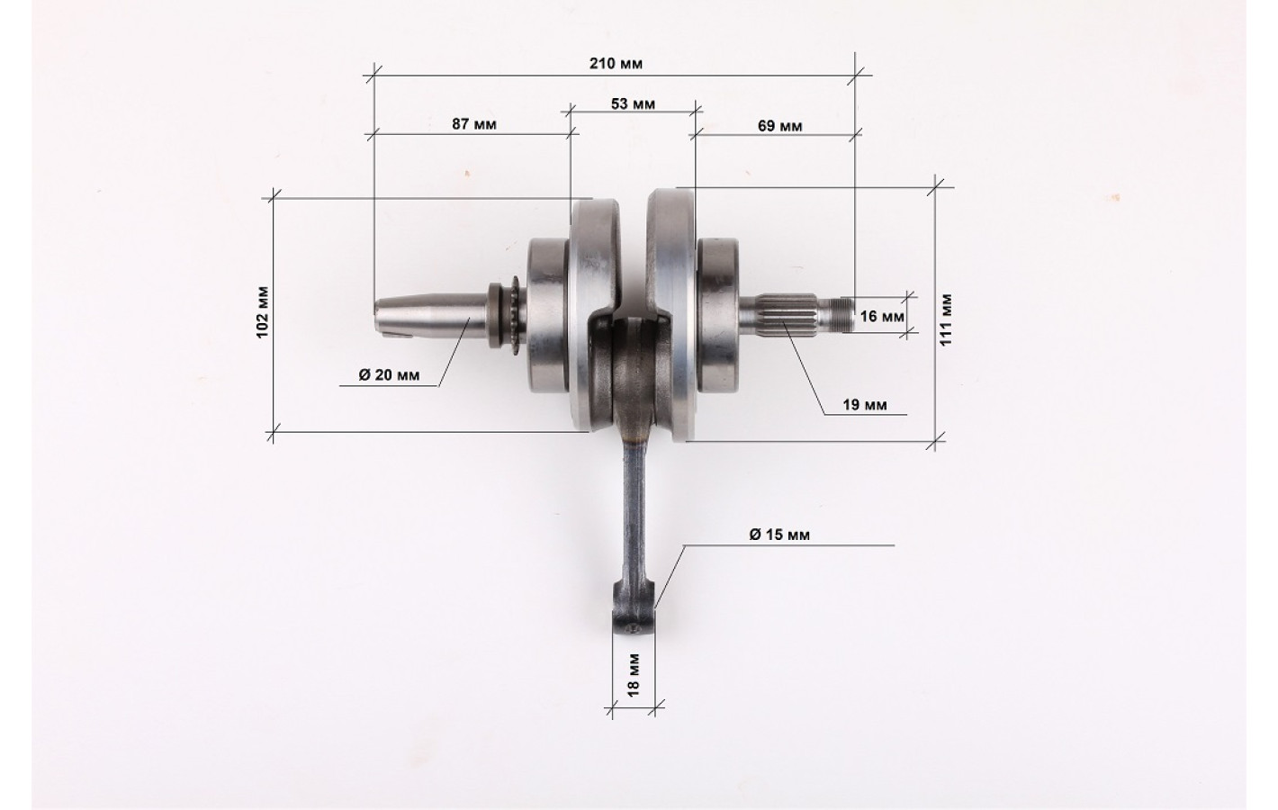 Колінвал + підшипники: 63/28/P5×2 шт. - СВ-125 YBX