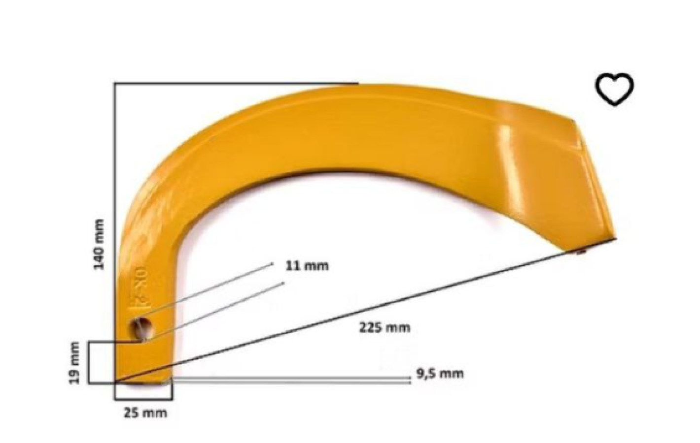 Ніж фрези правий 500gr 140*225 мм - RF