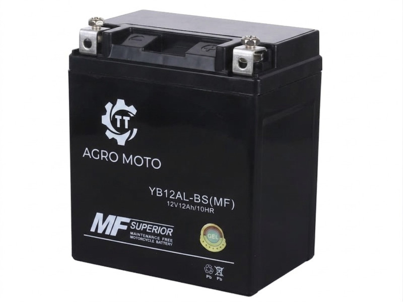 Аккумулятор TT AGRO MOTO YB12AL-BS(MF) 12АH 134х78х156 мм
