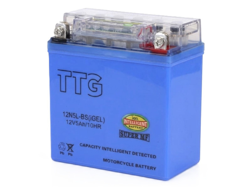 Аккумулятор гелевый TTG 12N5L-BS 5АH 119х60х129 мм синий, с индикатором, Active