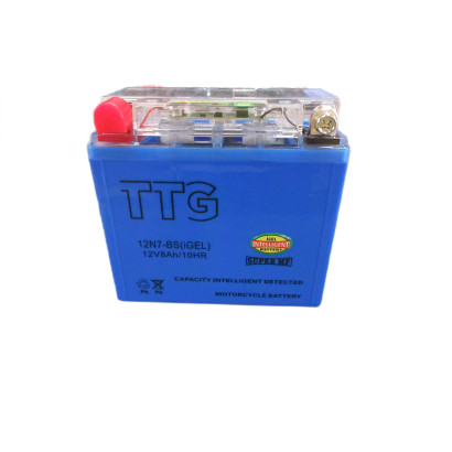 Аккумулятор гелевый 12N7-BS 7АH 137*76*128 мм синий, С ИНДИК..