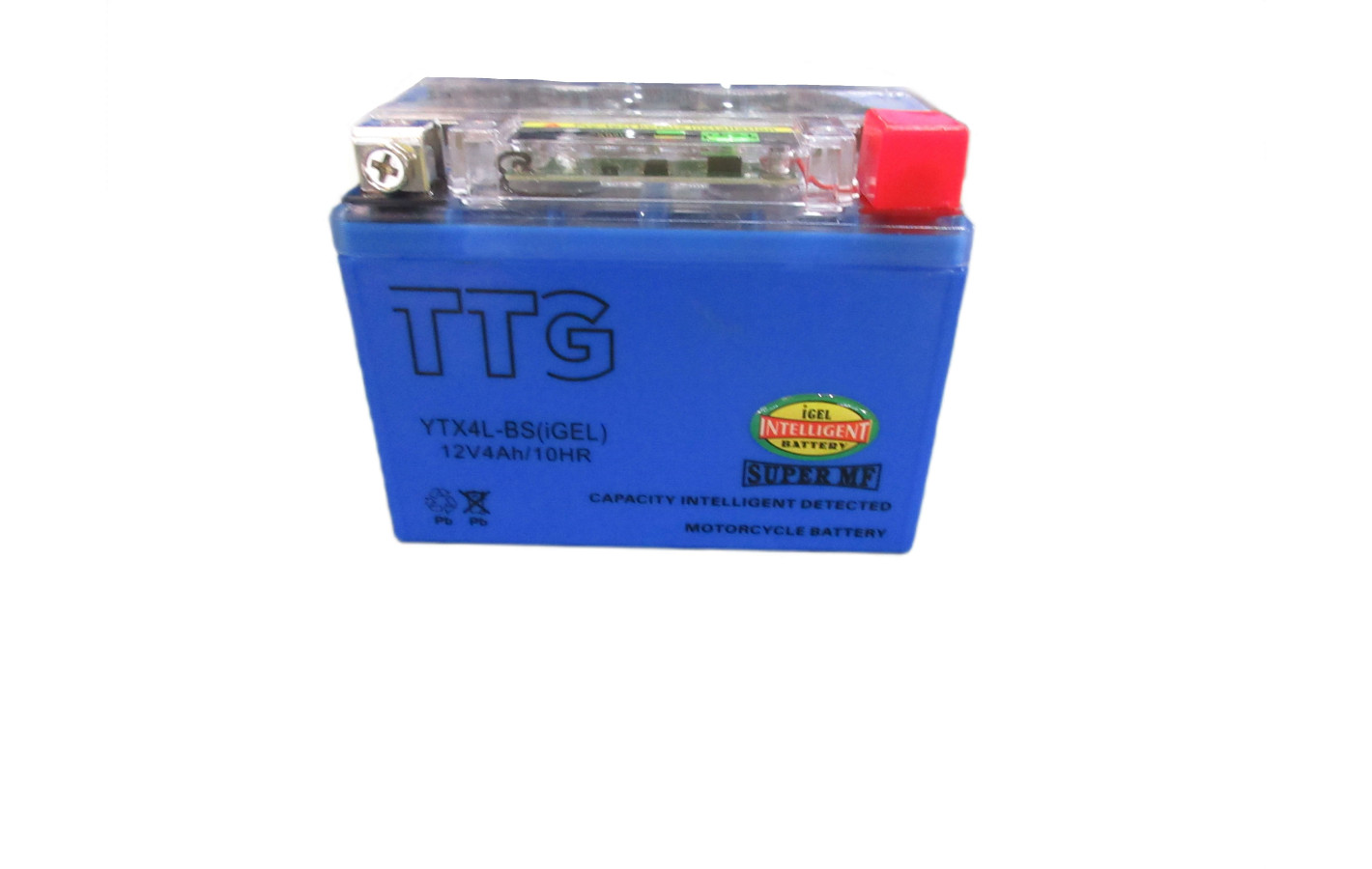 Аккумулятор гелевый YTX4L-BS 4AH 113*70*85 мм синий, С ИНДИКАТОРОМ, TTG - OUTDO