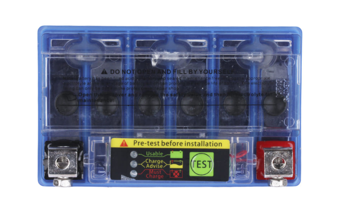 Акумулятор гелевий TTG YTX4L-BS 4AH, 113*70*85 мм синій, з індикатором