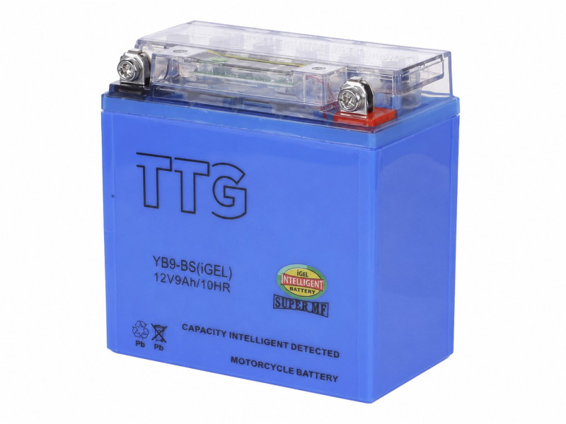 Аккумулятор гелевый TTG YB9-BS 9АH 137х76х134 мм синий, с индикатором