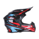 Шолом мотоциклетний кросовий MD-911 VIRTUE, чорний з синім та червоним, size S, з окулярами
