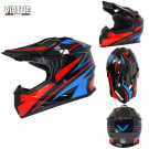 Шлем MD-911 черный с синим и красным size L + очки - VIRTUE