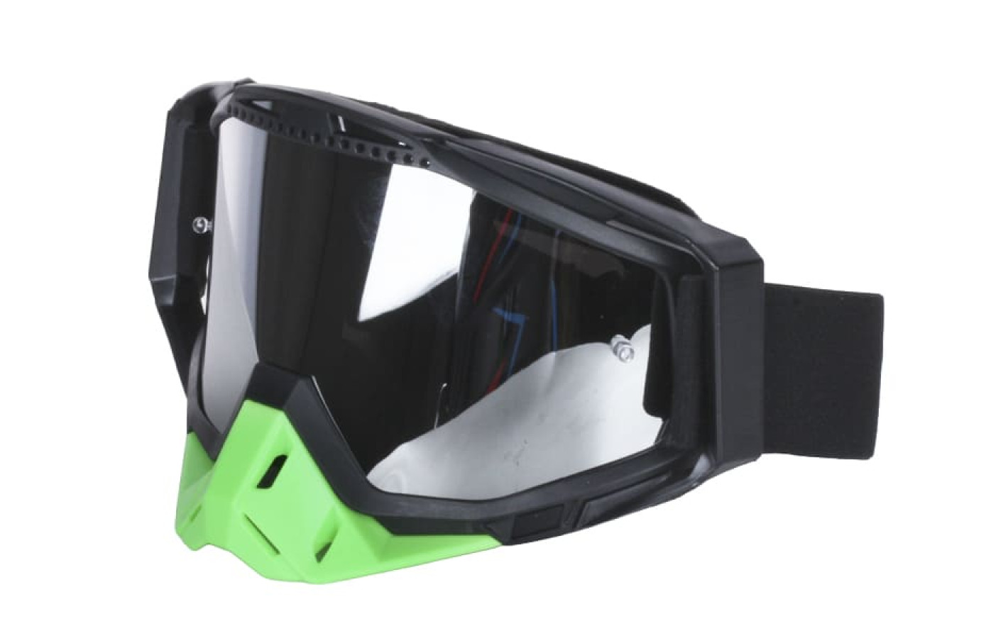 Шолом мотоциклетний кросовий MD-911 VIRTUE, чорний з синім та червоним, size L, з окулярами