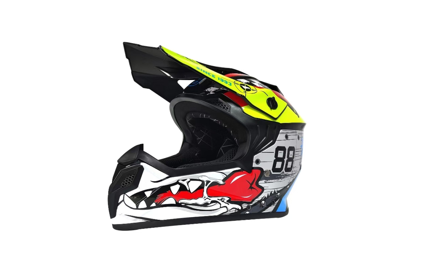 Шлем MD-911 белый с цветной графикой size S + очки - VIRTUE