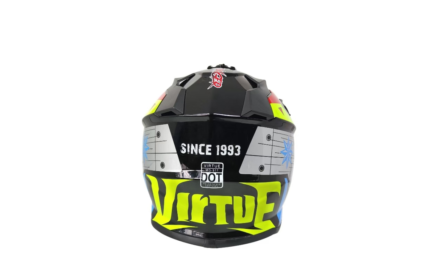 Шлем MD-911 белый с цветной графикой size S + очки - VIRTUE