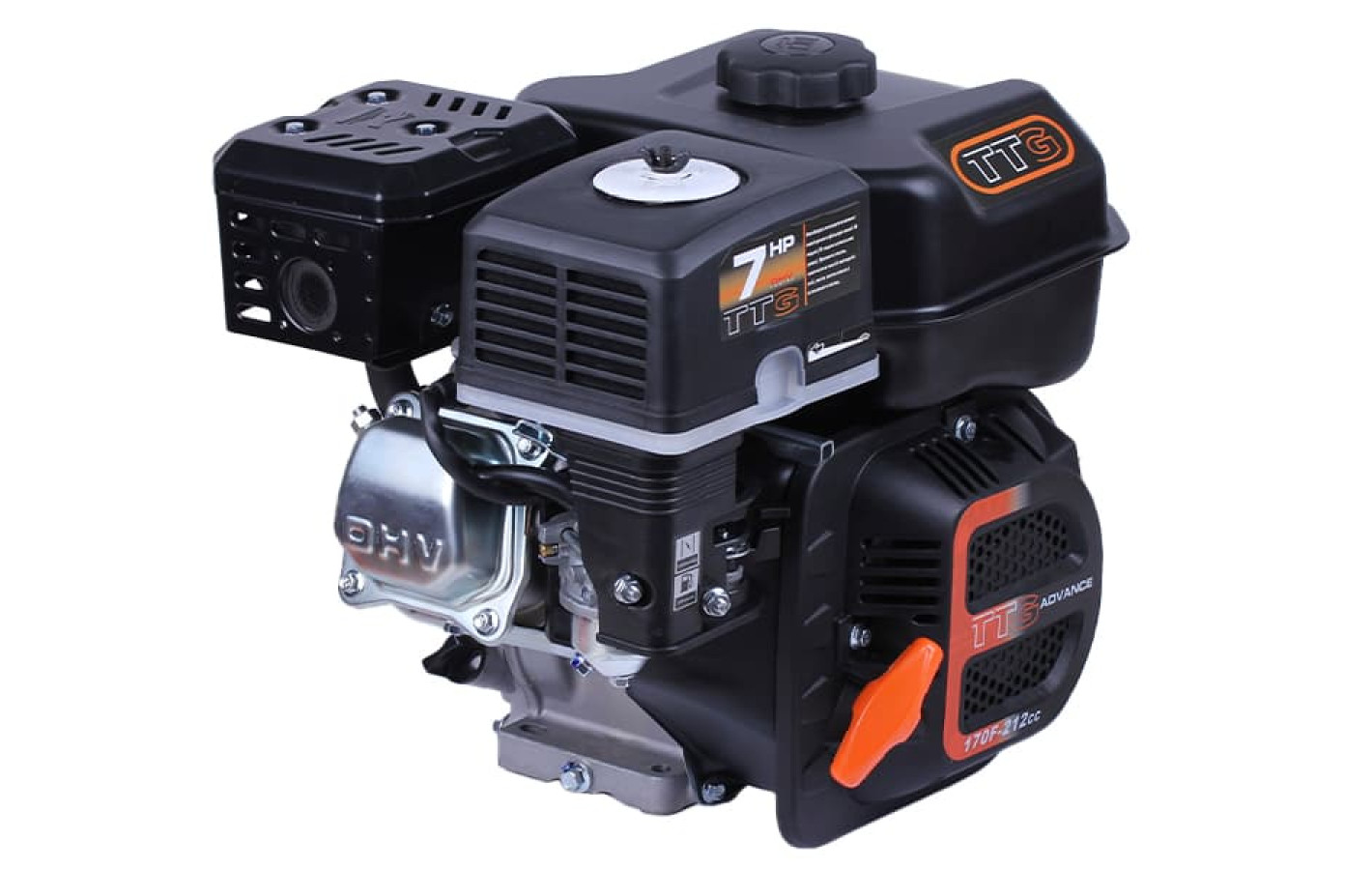 Двигун 170F - бензин (під шліци діаметр 20 мм) (7 л.с.) - YBX