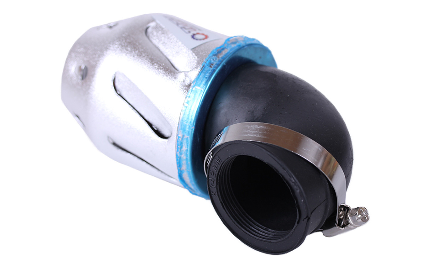 Фильтр нулевой "Пуля" серебро Ø42 мм 90° (125-150сс) - АМ YBX