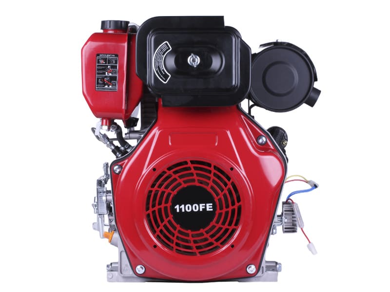 Двигун дизельний 1100FE TT AGRO MOTO з електростартером (з виходом валу під шпонку, 25 мм) 15 л.с.
