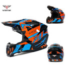 Шлем для мотоцикла, скутера MD-902 VIRTUE (черный с голубым и красным, size M) 