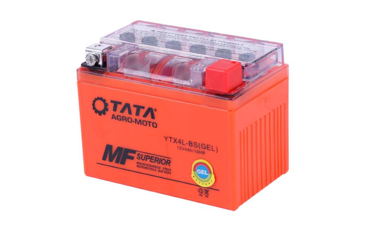 Battery 4AH-YTX4L-BS OUTDO gel 114*70*86mm orange