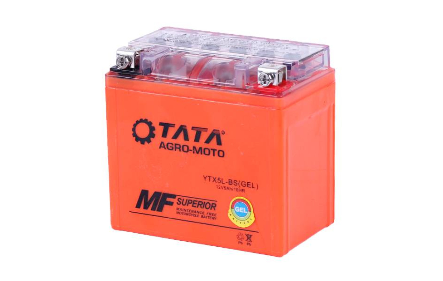 Акумулятор YTX5L-BS OUTDO гелевий 5АH 113*70*106mm помаранчевий