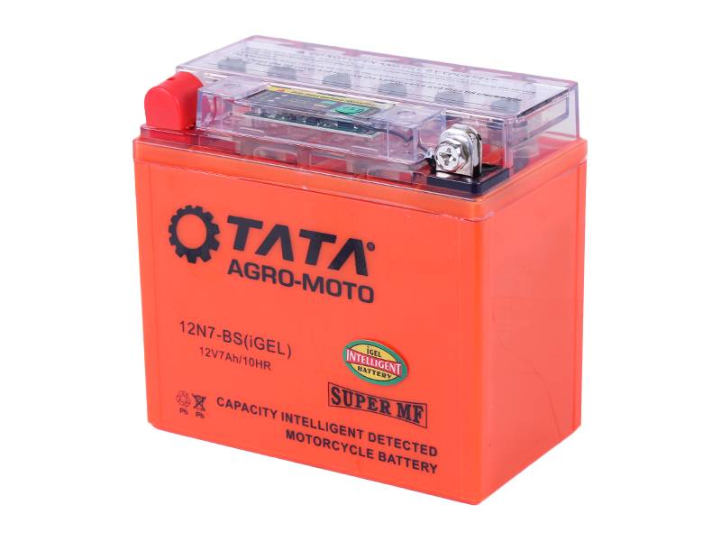 Аккумулятор гелевый TT AGRO MOTO 12N7-BS 7АH на мотоцикл, 137х76х128 мм оранжевый, с индикатором