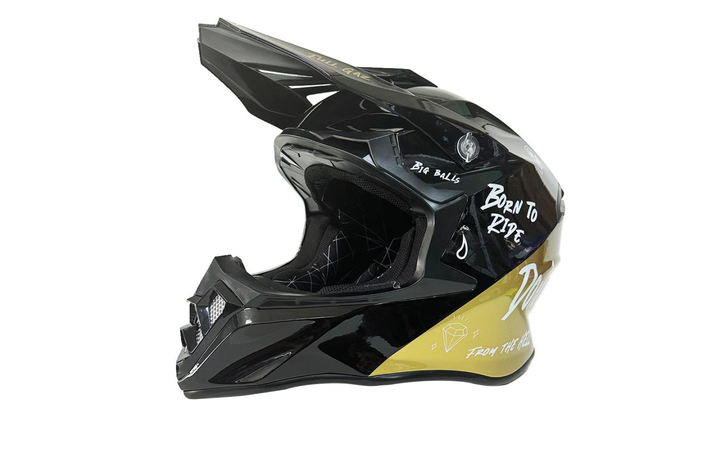 Шлем для мотоцыкла, скутера MD-902 VIRTUE (черный с золотым, size M)