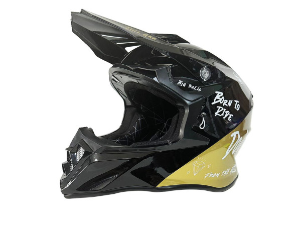 Шлем для мотоцыкла, скутера MD-902 VIRTUE (черный с золотым, size M)