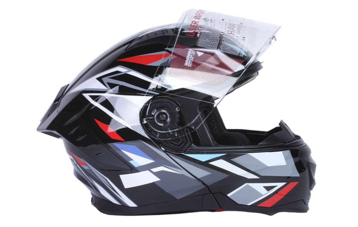 Шолом для мотоцикла, скутера V-80 VIRTUE трансформер (чорний з кольоровою графікою, size M) 