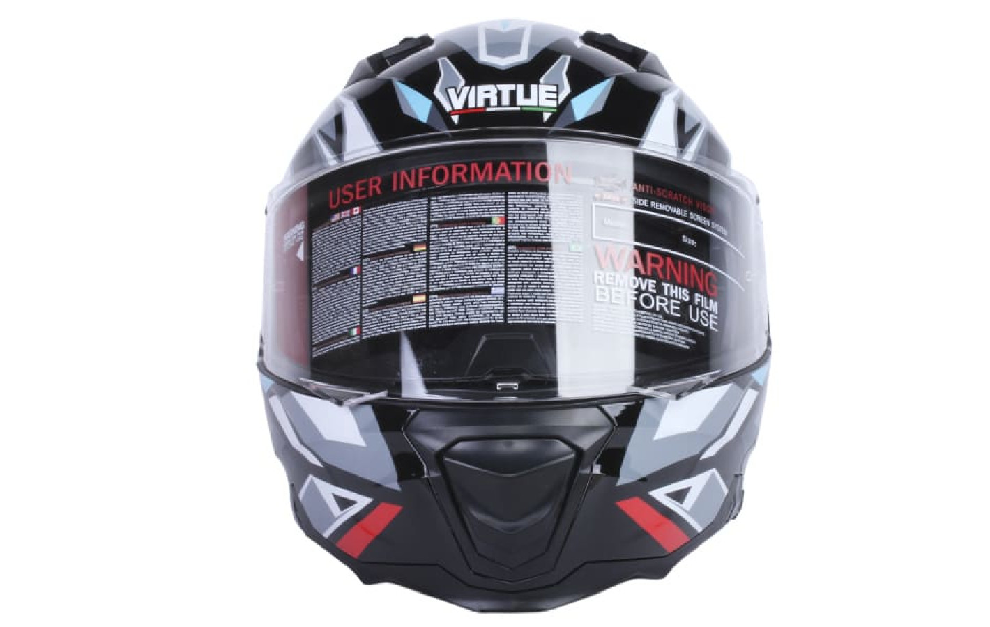 Шолом для мотоцикла, скутера V-80 VIRTUE трансформер (чорний з кольоровою графікою, size M) 