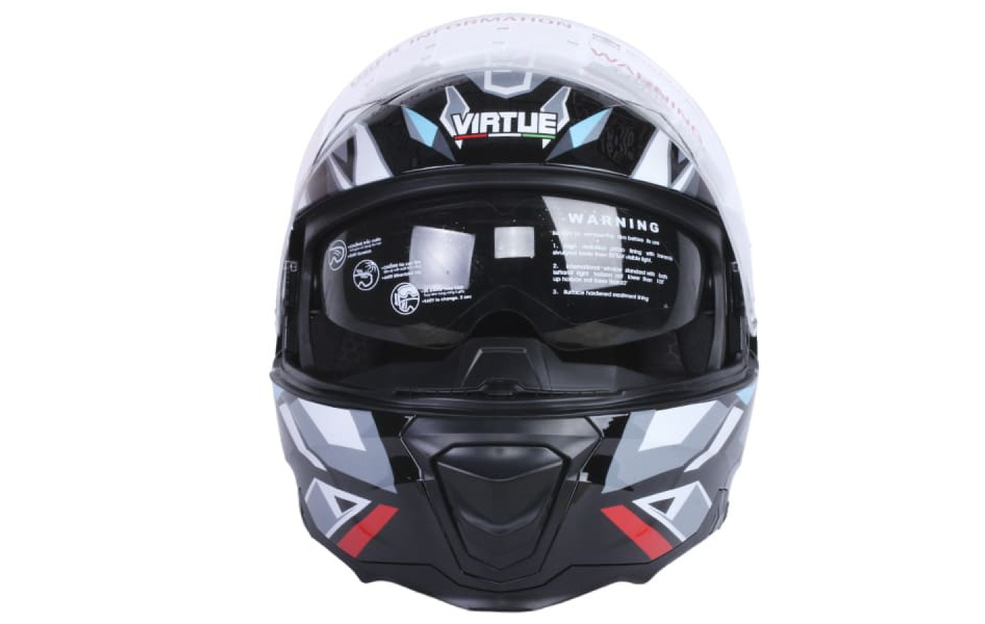 Шолом для мотоцикла, скутера V-80 VIRTUE трансформер (чорний з кольоровою графікою, size M) 