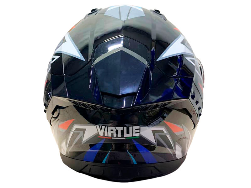 Шолом для мотоцикла, скутера V-80 VIRTUE трансформер (чорний з кольоровою графікою, size L) УЦІНКА