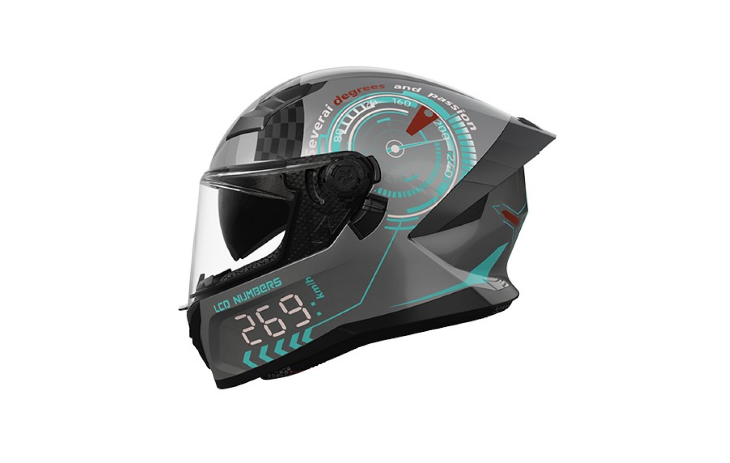 Шлем 800 серый с графикой size L - TTG