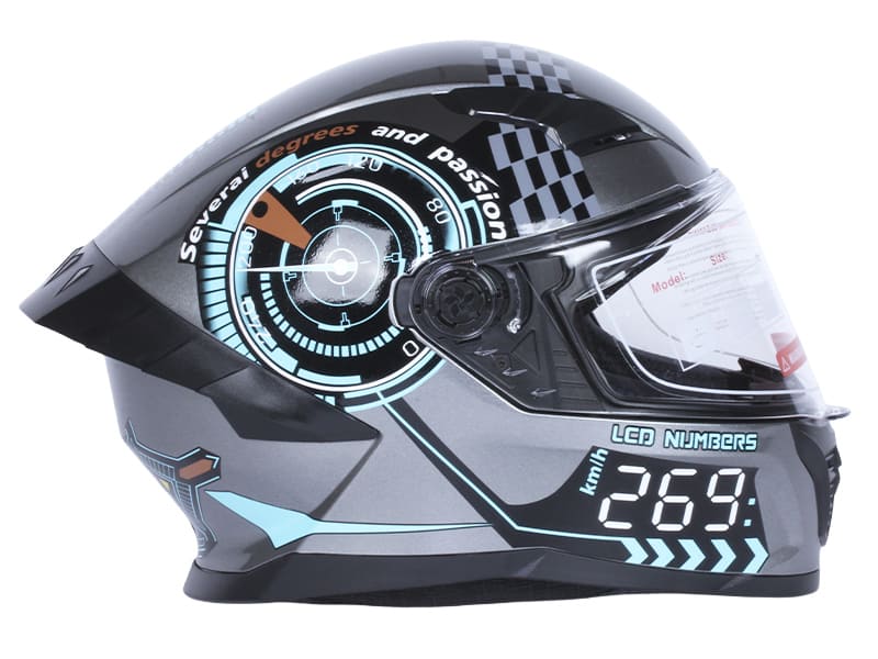 Шолом для мотоцикла, скутера 800 Racing 269 TTG інтеграл (сірий з графікою глянсовий, size L)