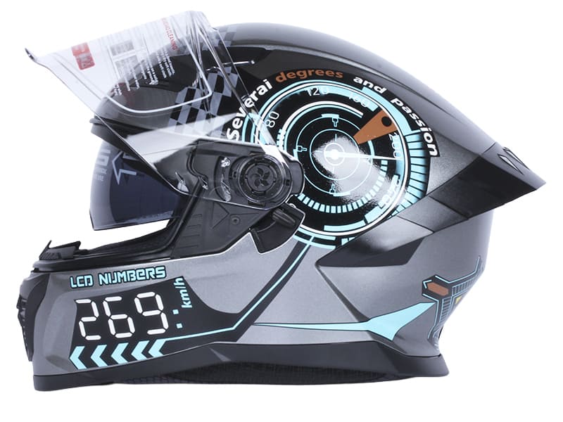 Шолом для мотоцикла, скутера 800 Racing 269 TTG інтеграл (сірий з графікою глянсовий, size L)