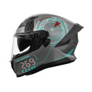 Шлем 800 серый с графикой size M - TTG