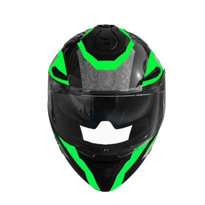 Шлем 911 черный с зелёным size M (трансформер) - TTG