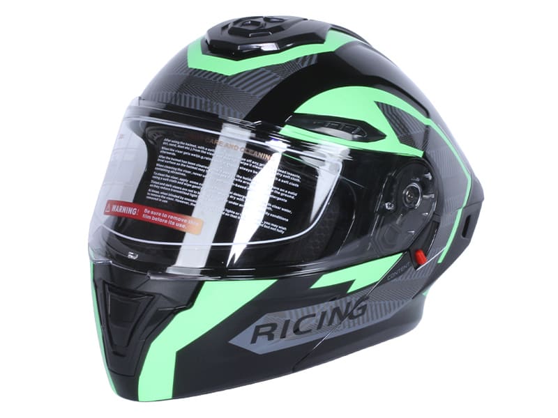 Шлем для мотоцикла, скутера 911 Phantom Racer TTG трансформер (черный с зелёным, size M)