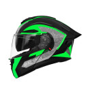 Шлем 911 черный с зелёным size M (трансформер) - TTG