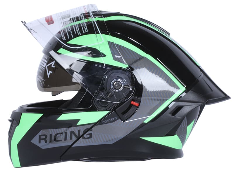 Шлем для мотоцикла, скутера 911 Phantom Racer TTG трансформер (черный с зелёным, size M)