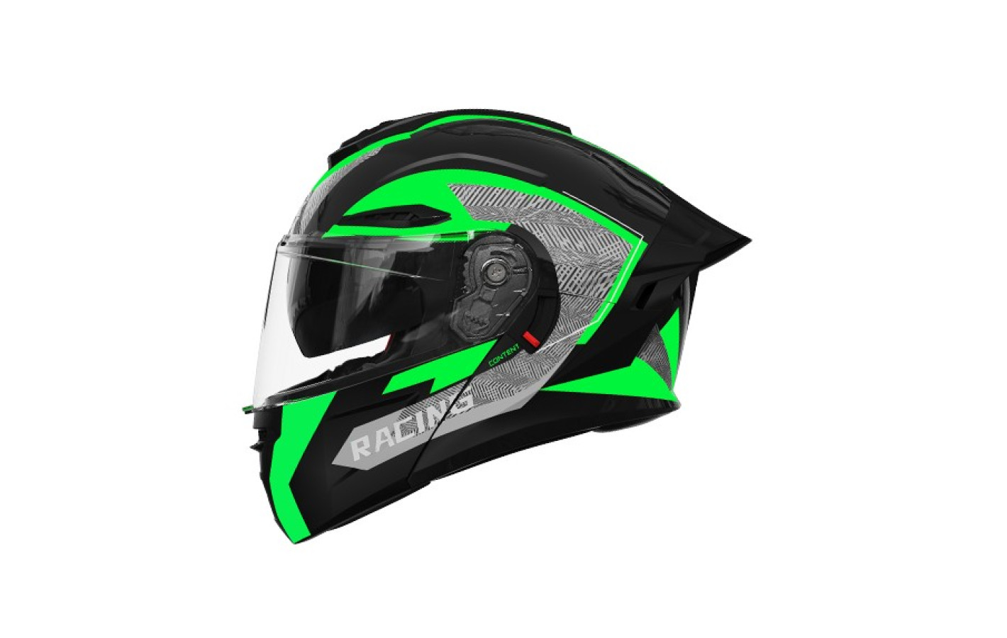 Шлем 911 черный с зелёным size L (трансформер) - TTG