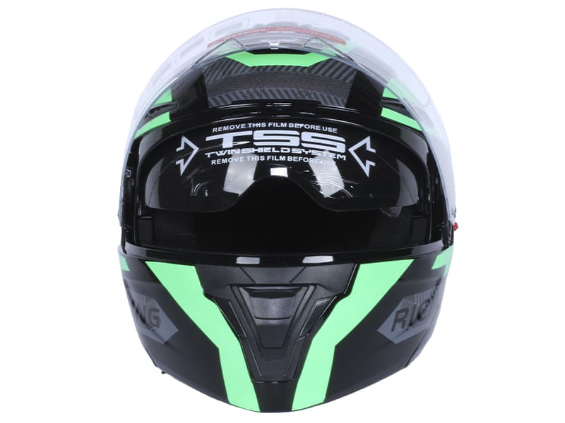 Шлем для мотоцикла, скутера 911 Phantom Racer TTG трансформер (черный с зелёным, size L)