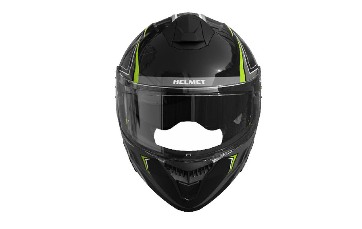 Шлем 909-А черный с зелёным size M (трансформер)  - TTG