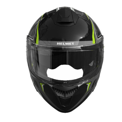 Шлем 909-А черный с зелёным size M (трансформер)  - TTG