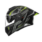 Шлем 909-А черный с зелёным size M (трансформер)  - TTG