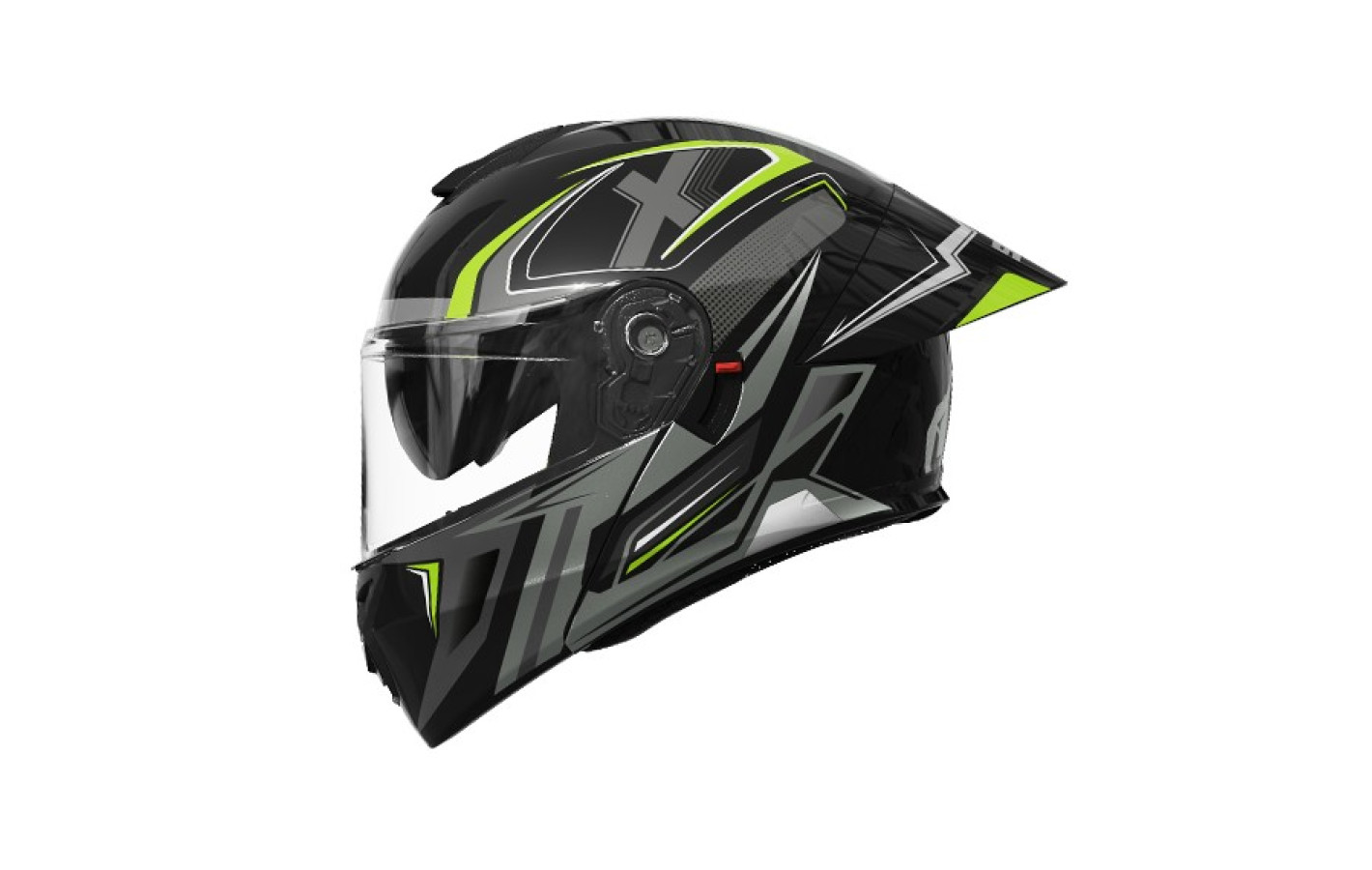 Шлем 909-А черный с зелёным size L (трансформер)  - TTG