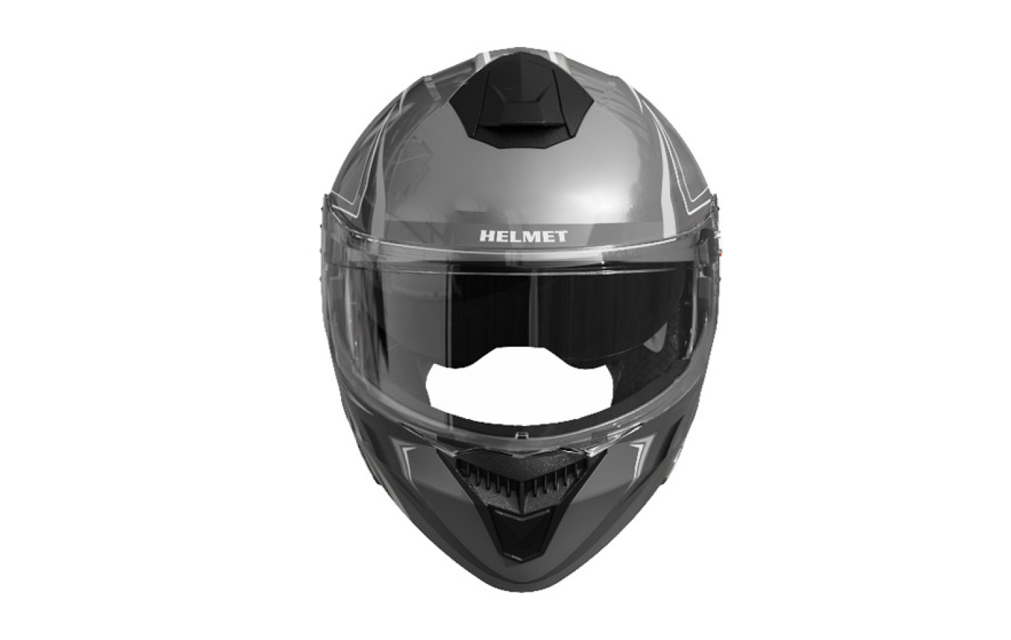 Шлем 909-А серый с белым size L (трансформер)  - TTG