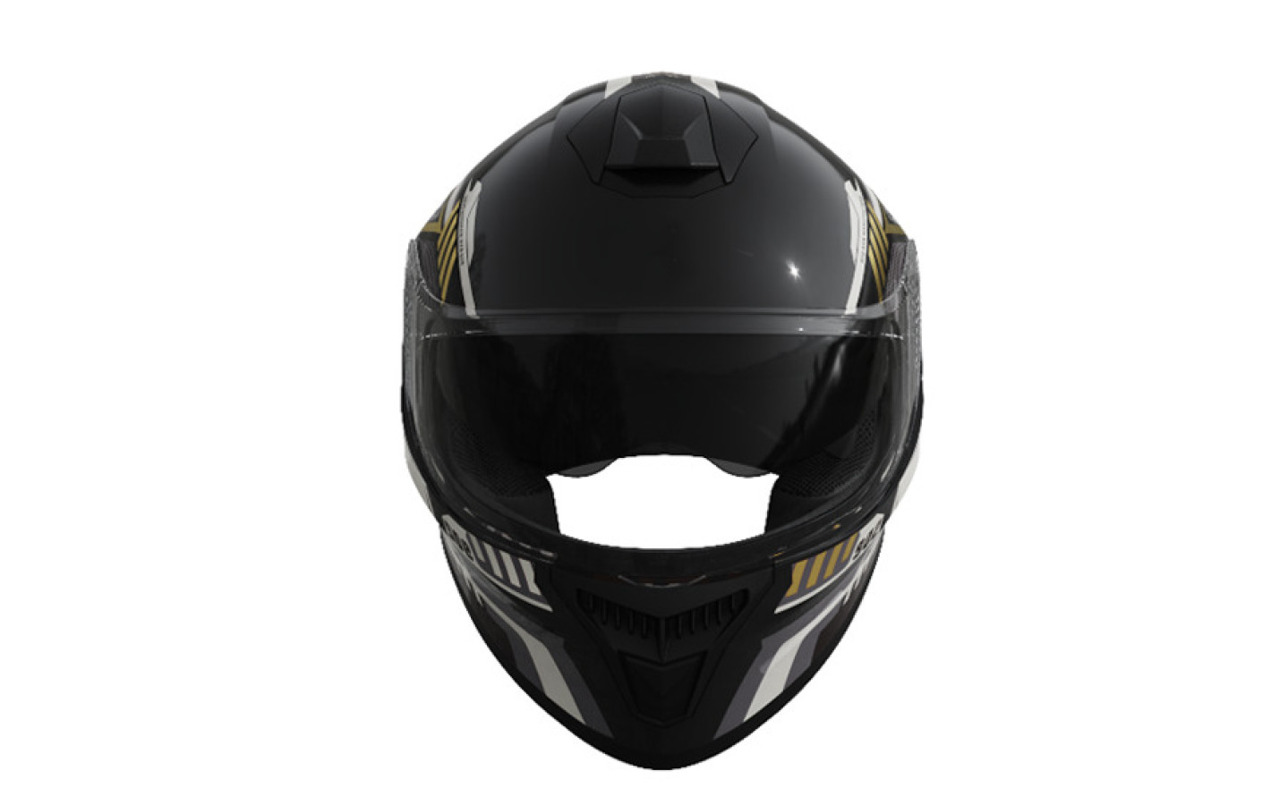 Шлем 902 черный с жёлтой графикой - TTG