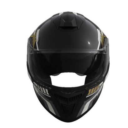 Шлем 902 черный с жёлтой графикой - TTG